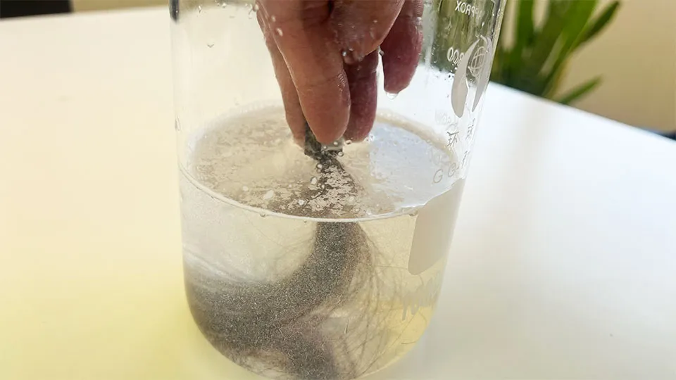 洗浄テストの様子