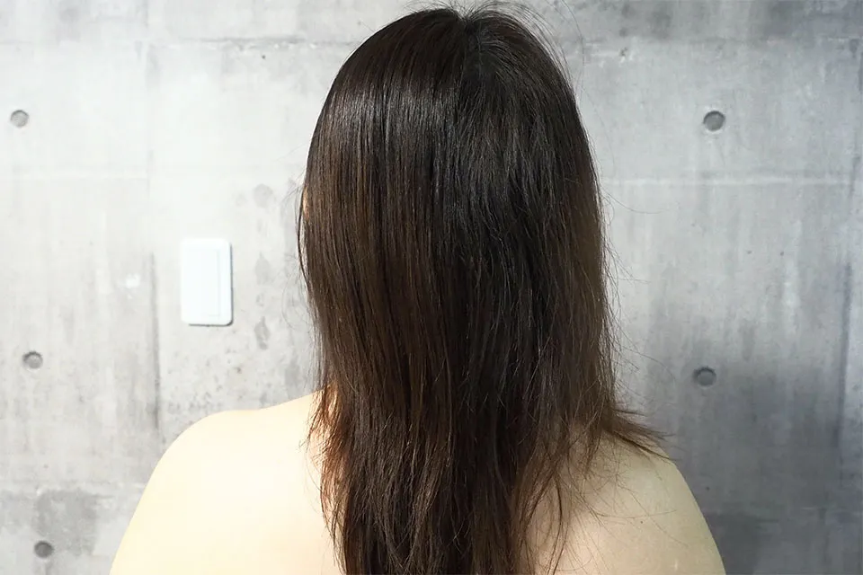 ヘアオイル使用後