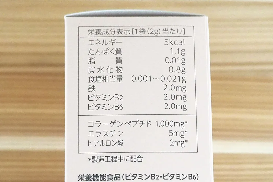 成分表のアップ