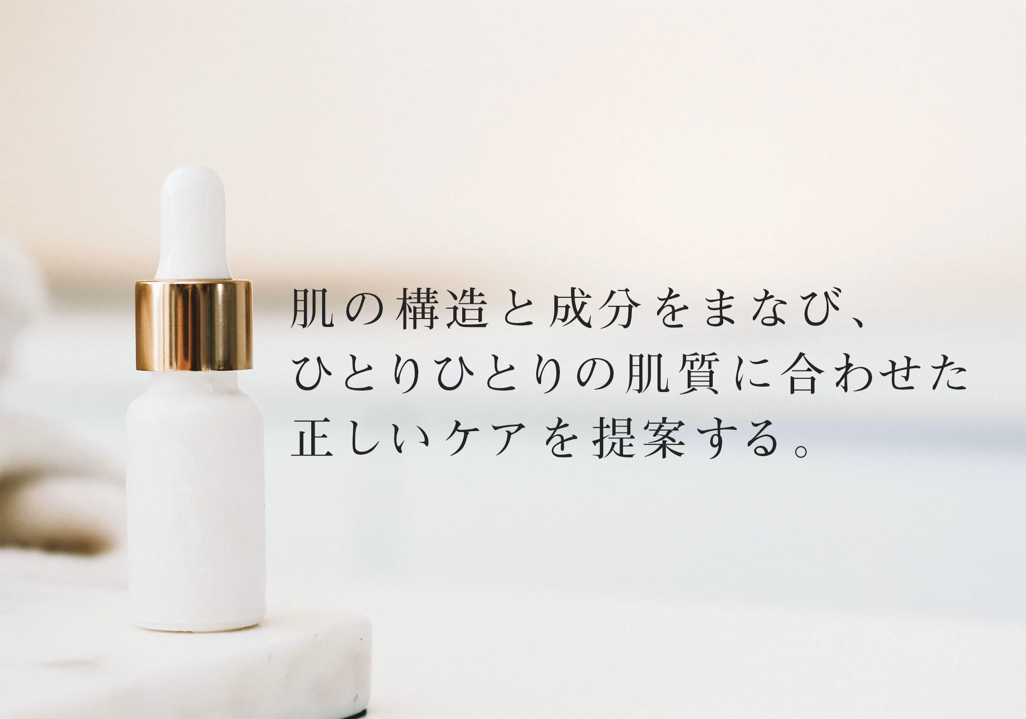 肌の構造と成分をまなび、ひとりひとりの肌質に合わせた、正しいケアを提案する。
