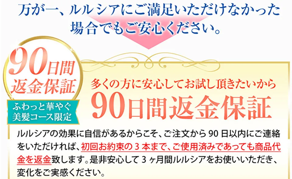 ルルシア返金保証詳細画像