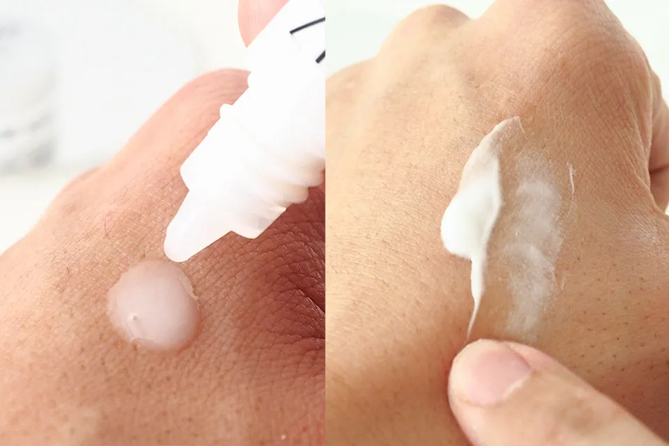 ライース美容液とクリームのテクスチャ