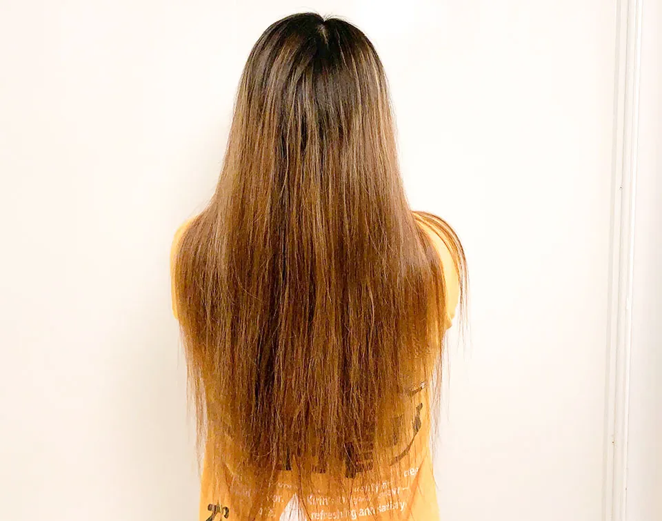 haruシャンプーを使用した後の毛髪の状態の写真