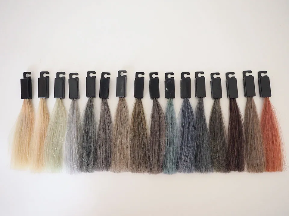 白髪染めシャンプー16商品の染毛写真