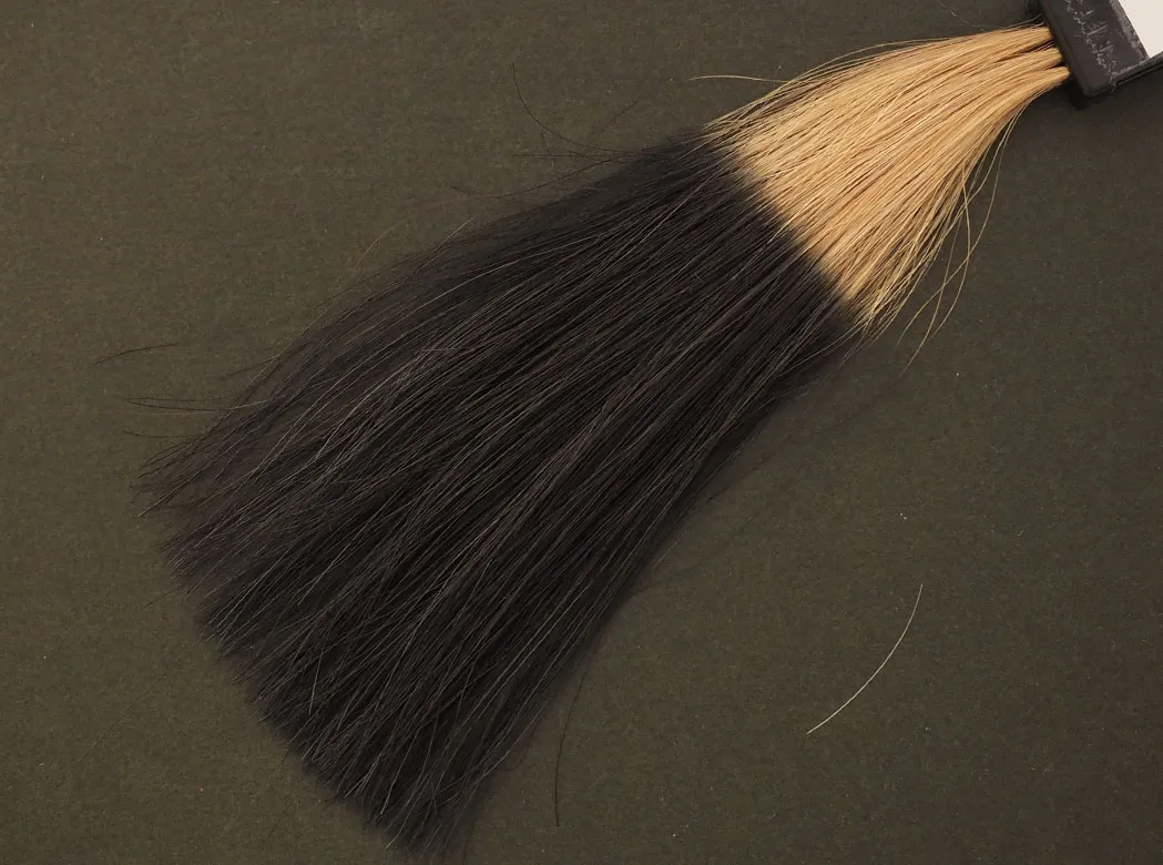 ハイブリーチ毛をアッシュグレイで5回染毛