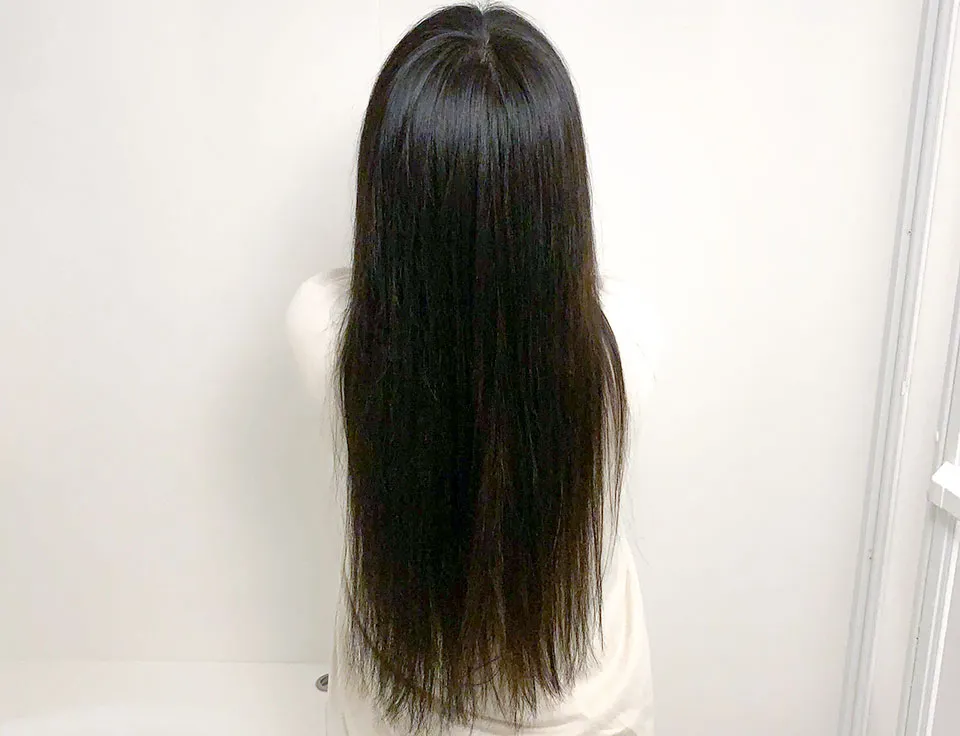 肌ナチュールシャンプーを使った髪の毛の写真