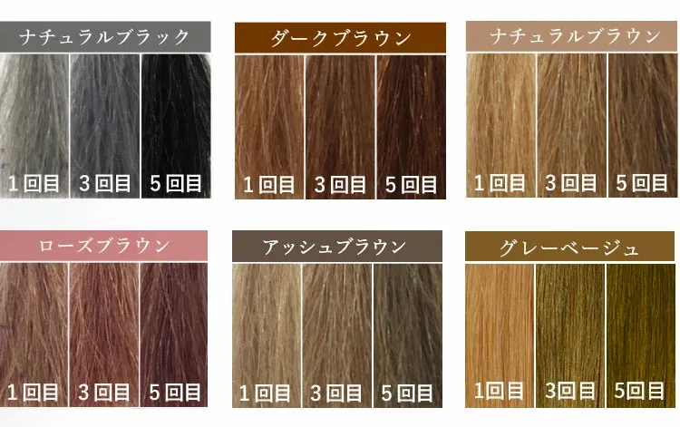 フラガール カラートリートメントの6色展開