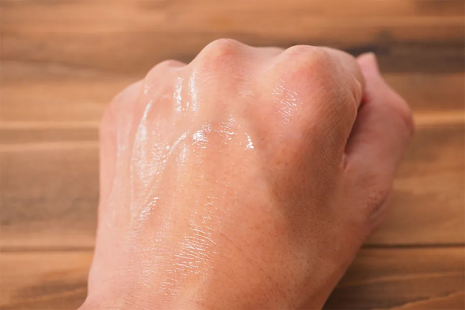 美容液とジェルを併用した状態