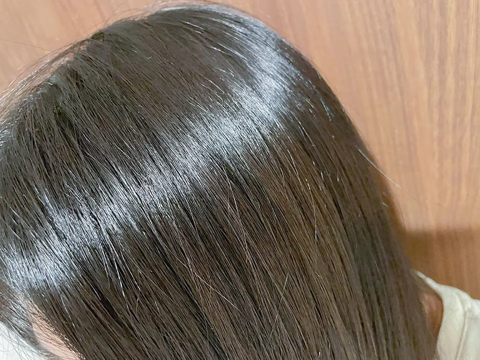 ラサーナヘアケアを使用した後の髪