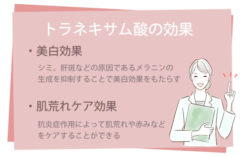 トラネキサム酸の効果を説明する女性のイラスト