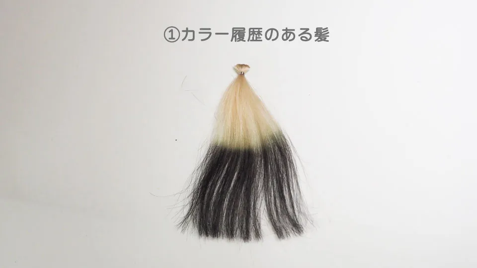 カラー履歴のある髪