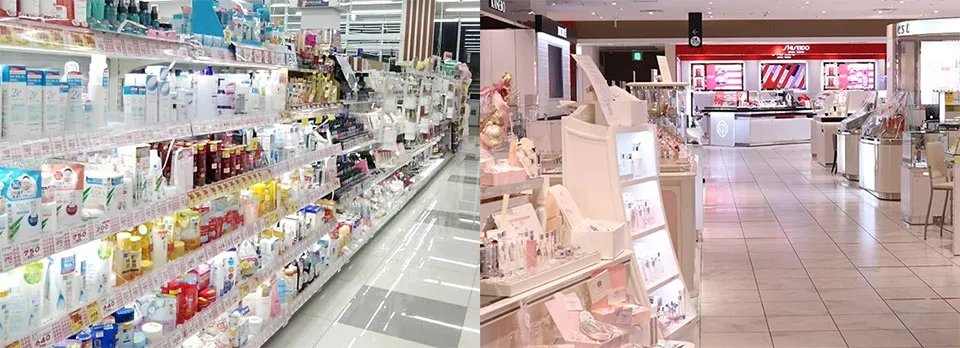 化粧品売場の比較写真