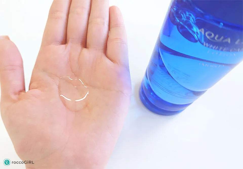 アクアレーベル化粧水使用感写真