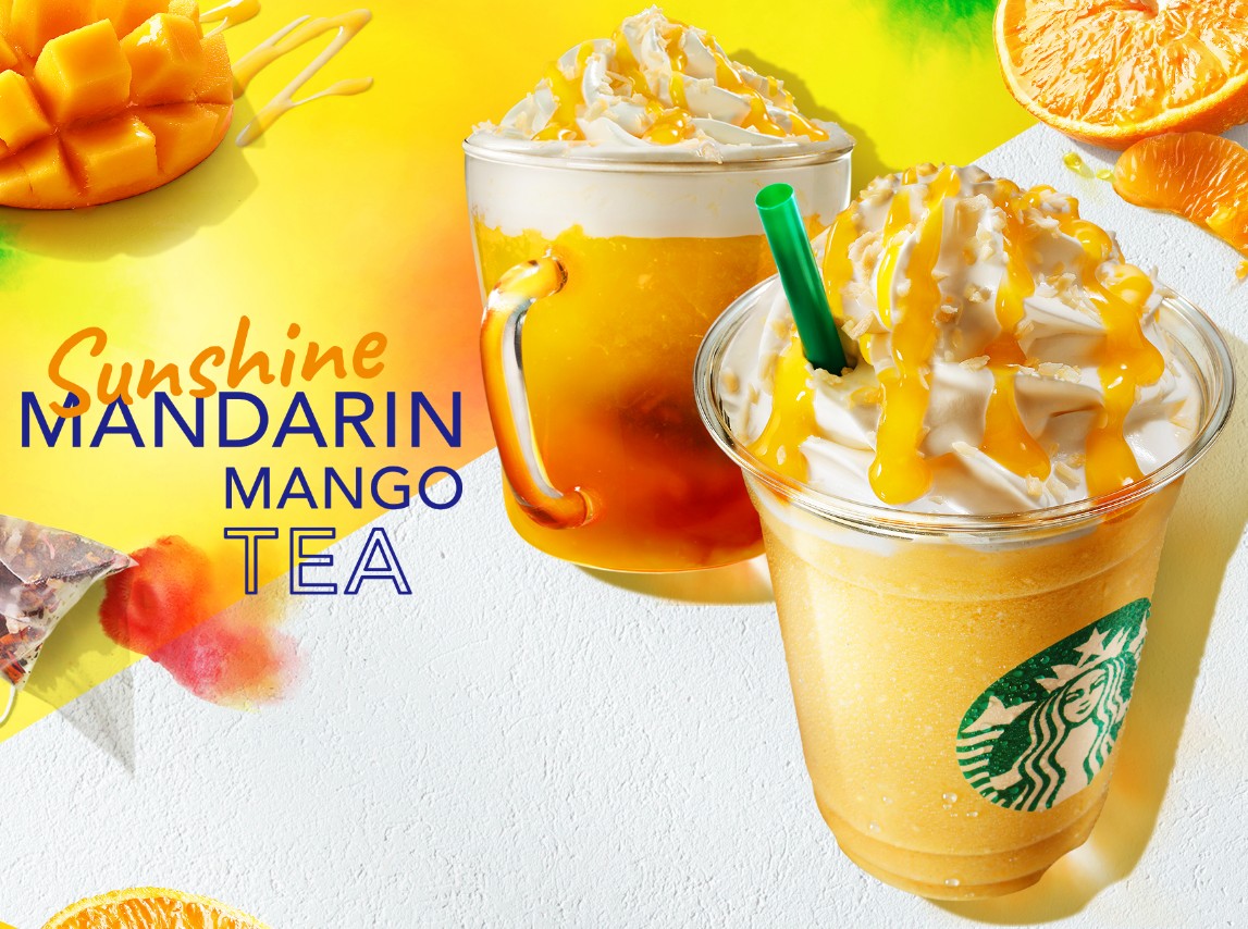 【最新】スタバ新作サンシャインマンダリンマンゴーティーフラペチーノの口コミ&カロリーとは?!新しいフードやグッズも アイキャッチ画像