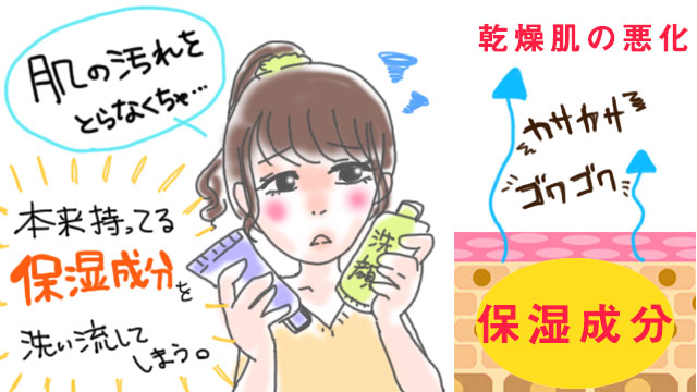 クレンジングや洗顔のしすぎに注意
