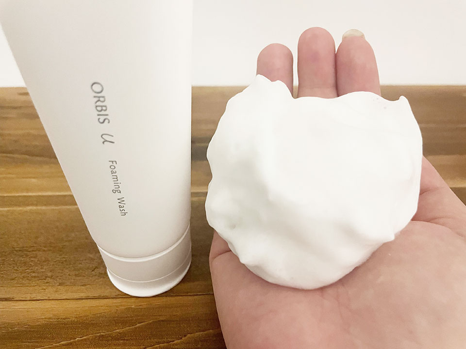 オルビスユーフォーミングウォッシュを泡立てた写真