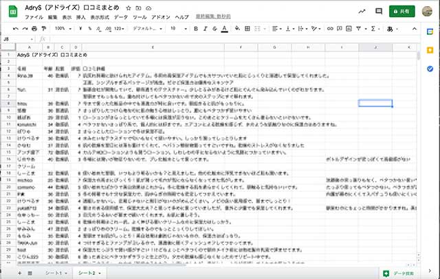 アドライズの口コミ調査票
