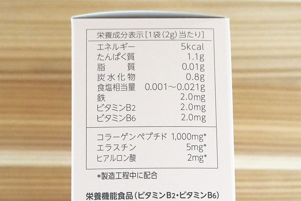 成分表のアップ