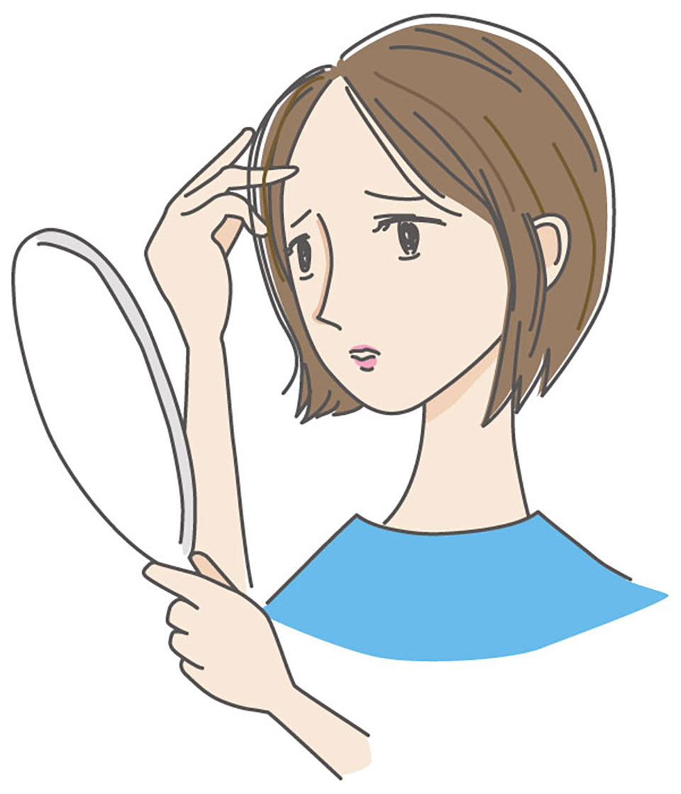 悩んでる女性の写真