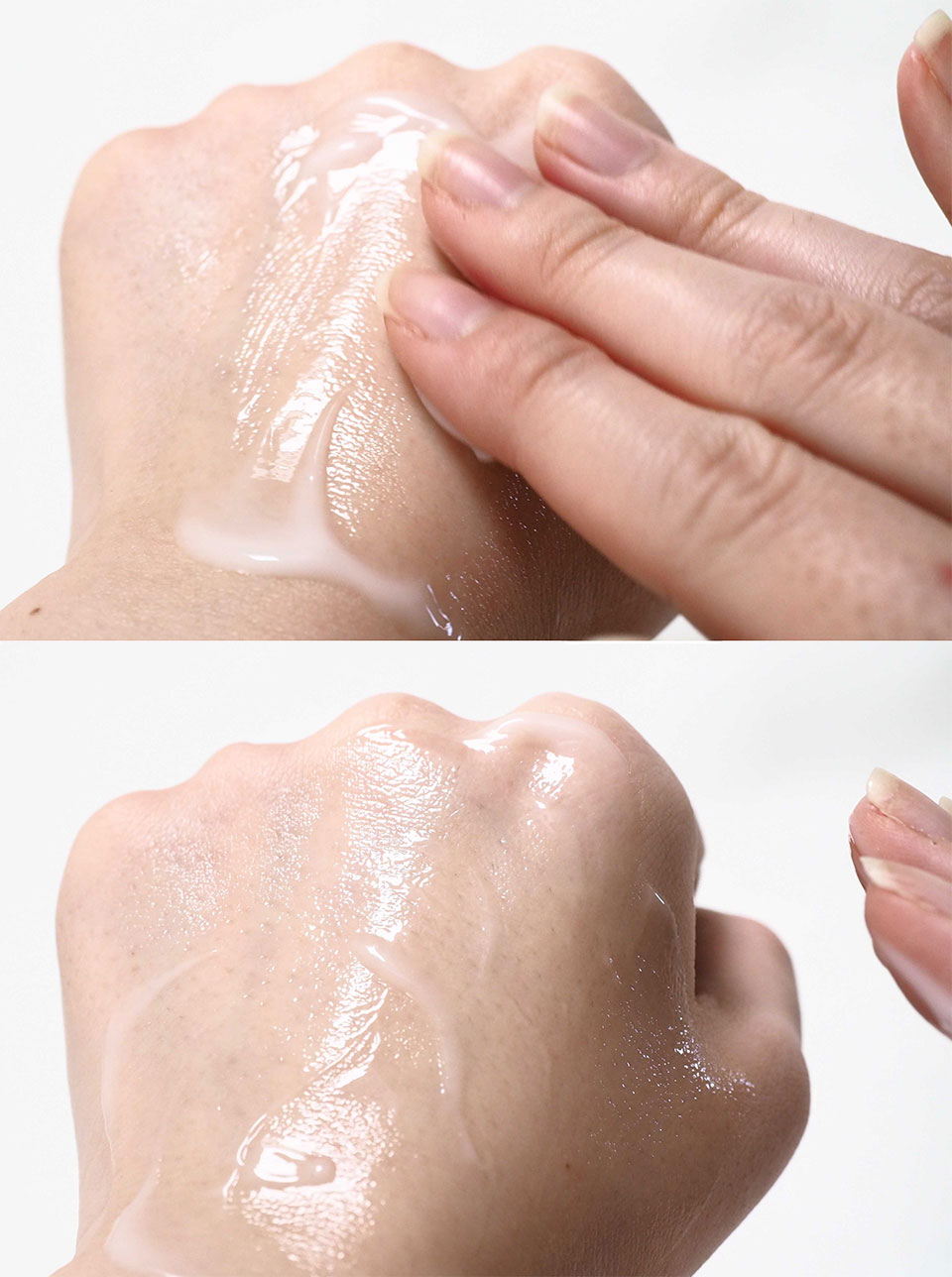 シズカゲルを手に塗り拡げた写真