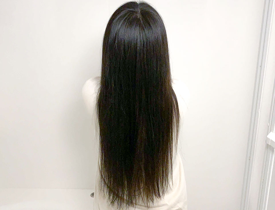 肌ナチュールシャンプーを使った髪の毛の写真