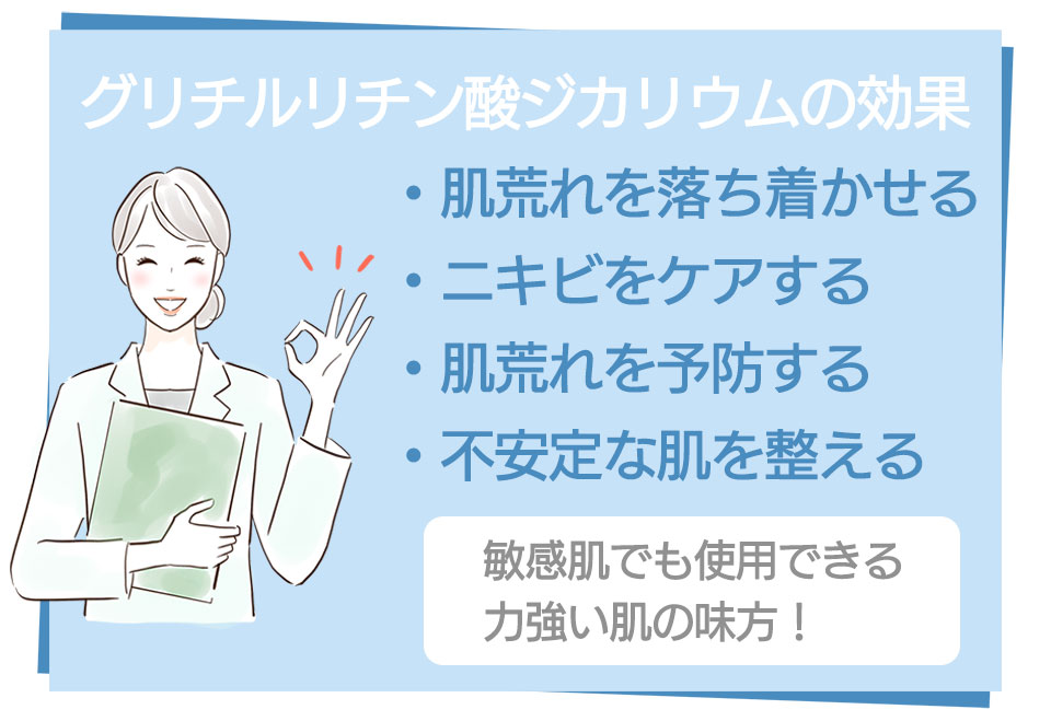 グリチルリチン酸の効果と女性のイラスト