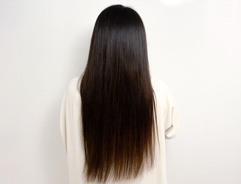 ラサーナヘアケアを使用した後の後ろ姿