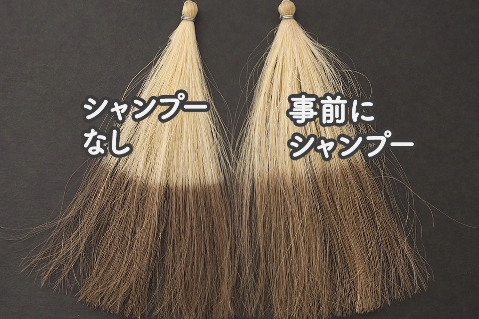 事前のシャンプーありなしでの比較