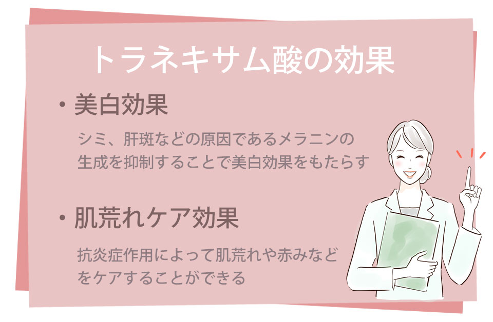 トラネキサム酸の効果を説明する女性のイラスト