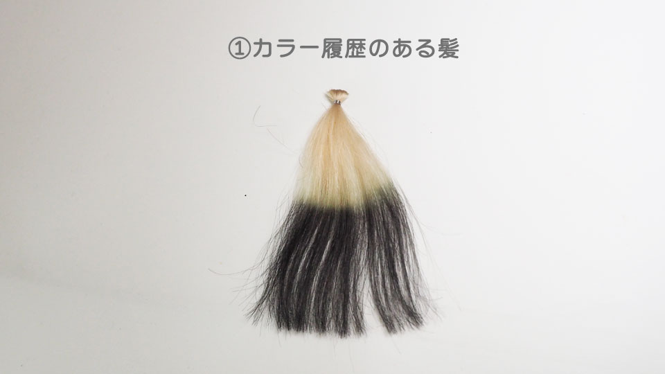 カラー履歴のある髪