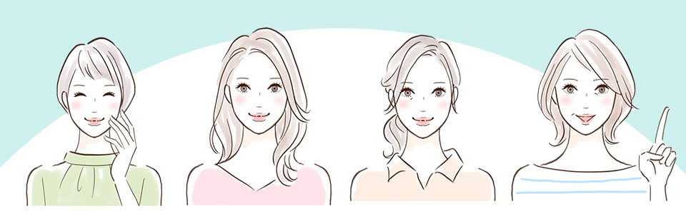 年代別・年齢別の女性のイラスト