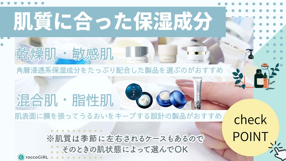 肌質に合った保湿成分の選び方